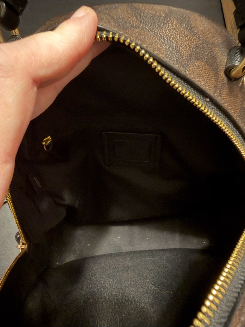 Coach Black Pebbled Leather Mini Backpack with Gold Hardware - Picture 7 of 8